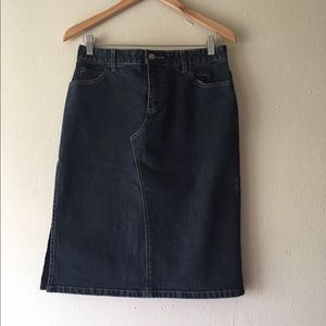 High waisted denim skirt